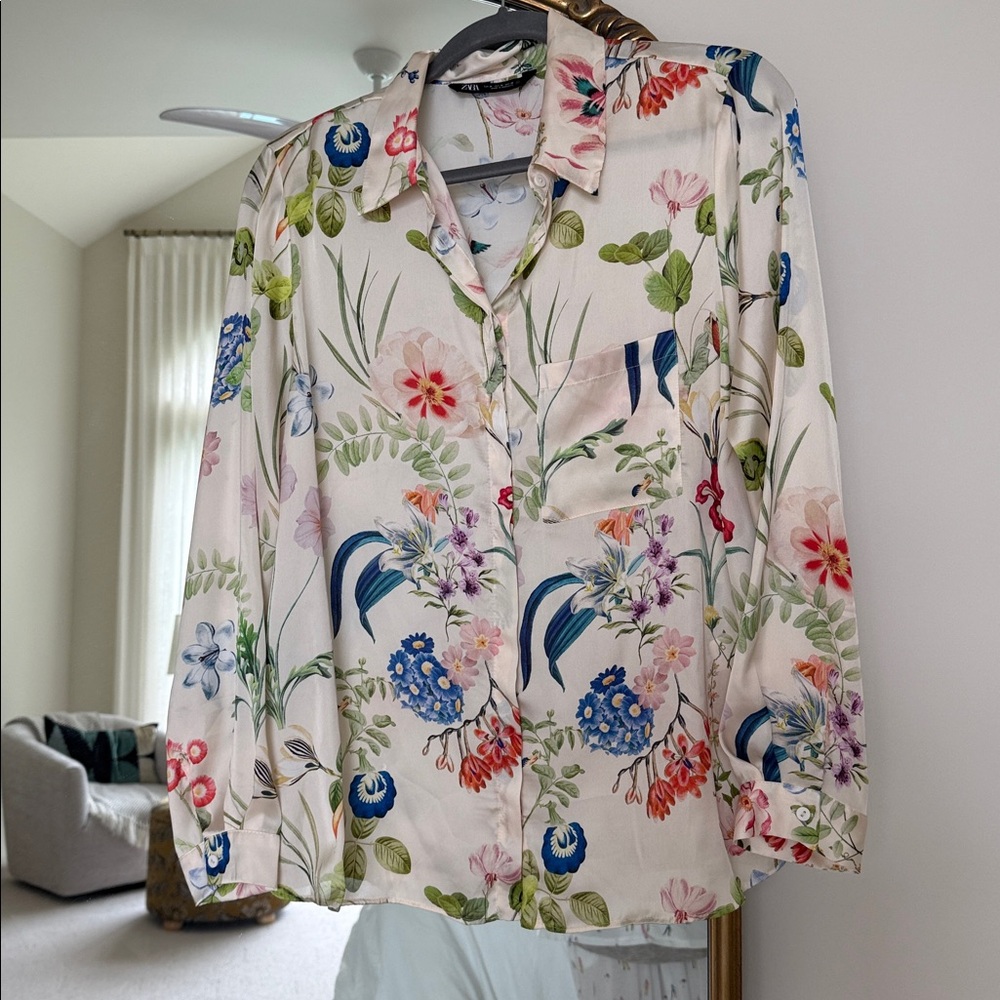 Zara Pastel Floral Blouse
